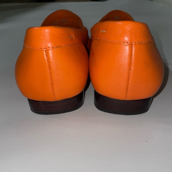 Talbots Orange Leather Loafers Size 8.5 - Picture 8 of 9